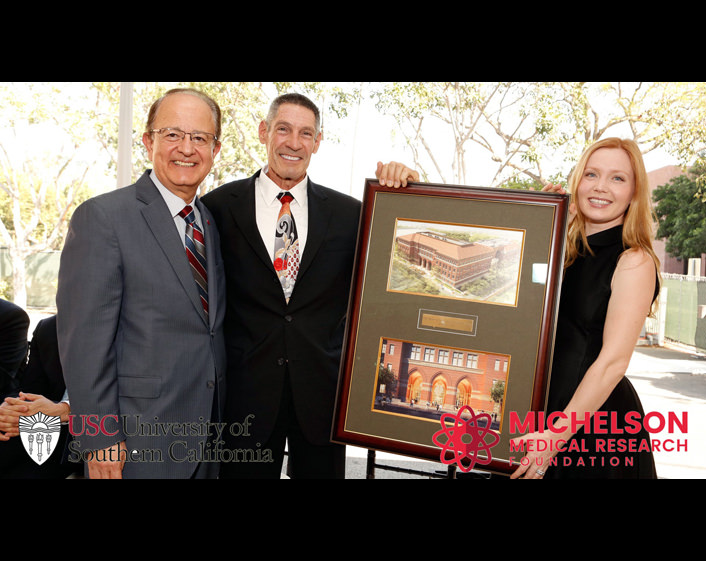 USC officially opened construction on the USC Michelson Center for Convergent Bioscience — soon to be the largest building on campus and perhaps the catalyst for a biomedical research corridor in Los Angeles. The center was made possible by a $50 million gift from philanthropist and retired orthopaedic spinal surgeon Gary K. Michelson and his wife, Alya Michelson. It will add 190,000 square feet of laboratories and offices for key researchers to the southwest quadrant of the University Park Campus. There, engineers and scientists will work together to tackle grand challenges in health and related fields.